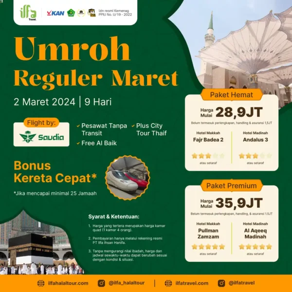 Paket Umroh Reguler Maret